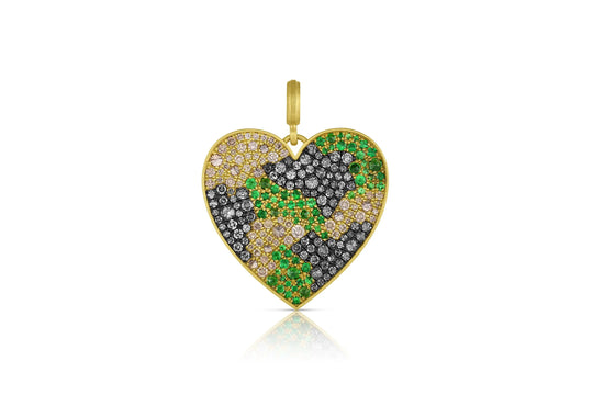 Large Heart Pendant - Camo