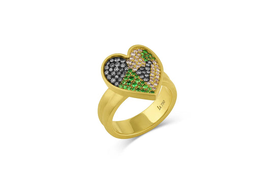 Pavé Heart Ring - Camo