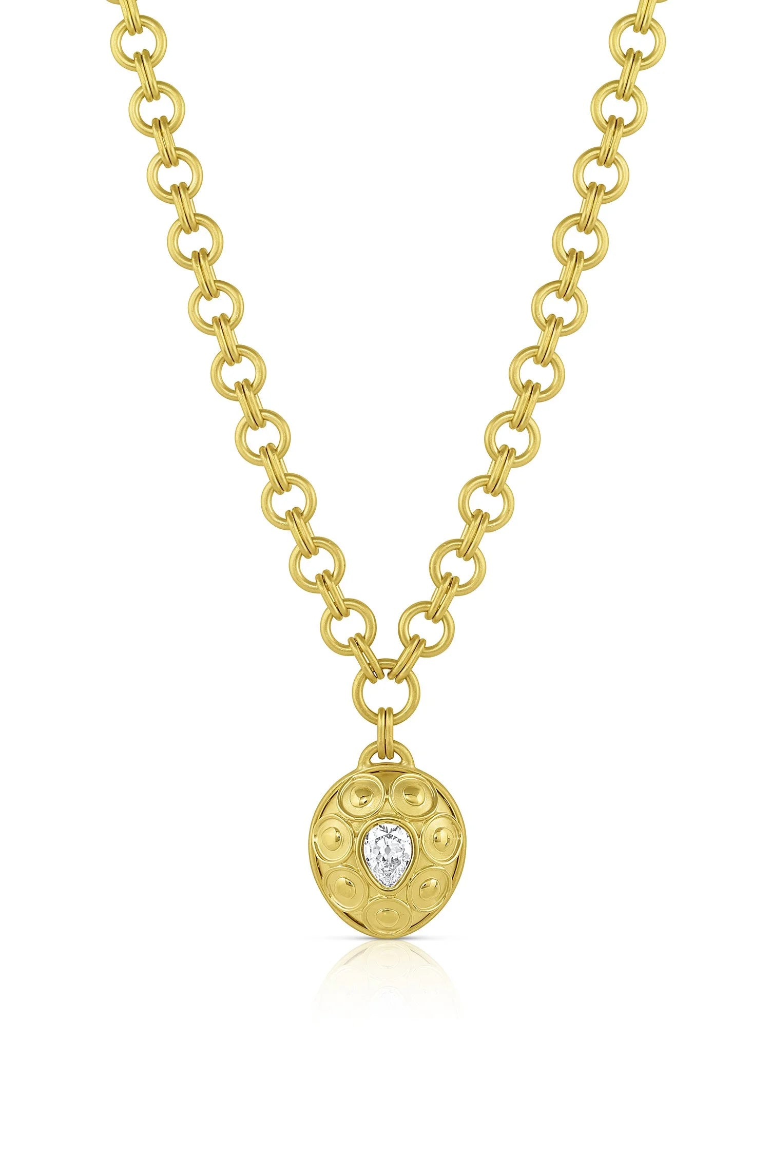 Antique Pear Shape Diamond Necklace