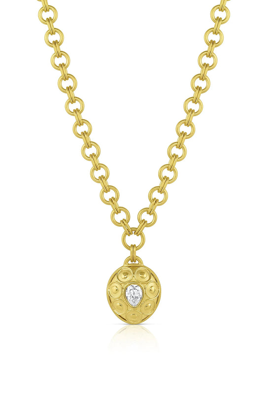 Antique Pear Shape Diamond Necklace