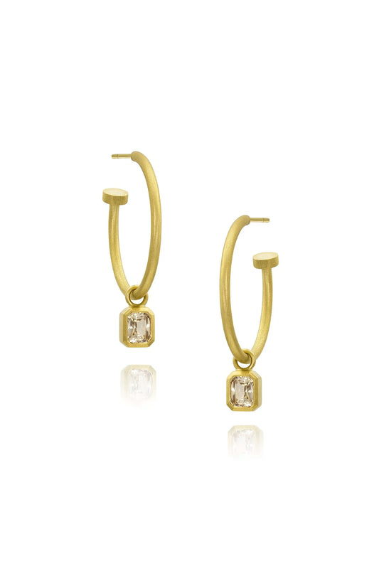 Bar Earring Charms - Yellow Sapphire