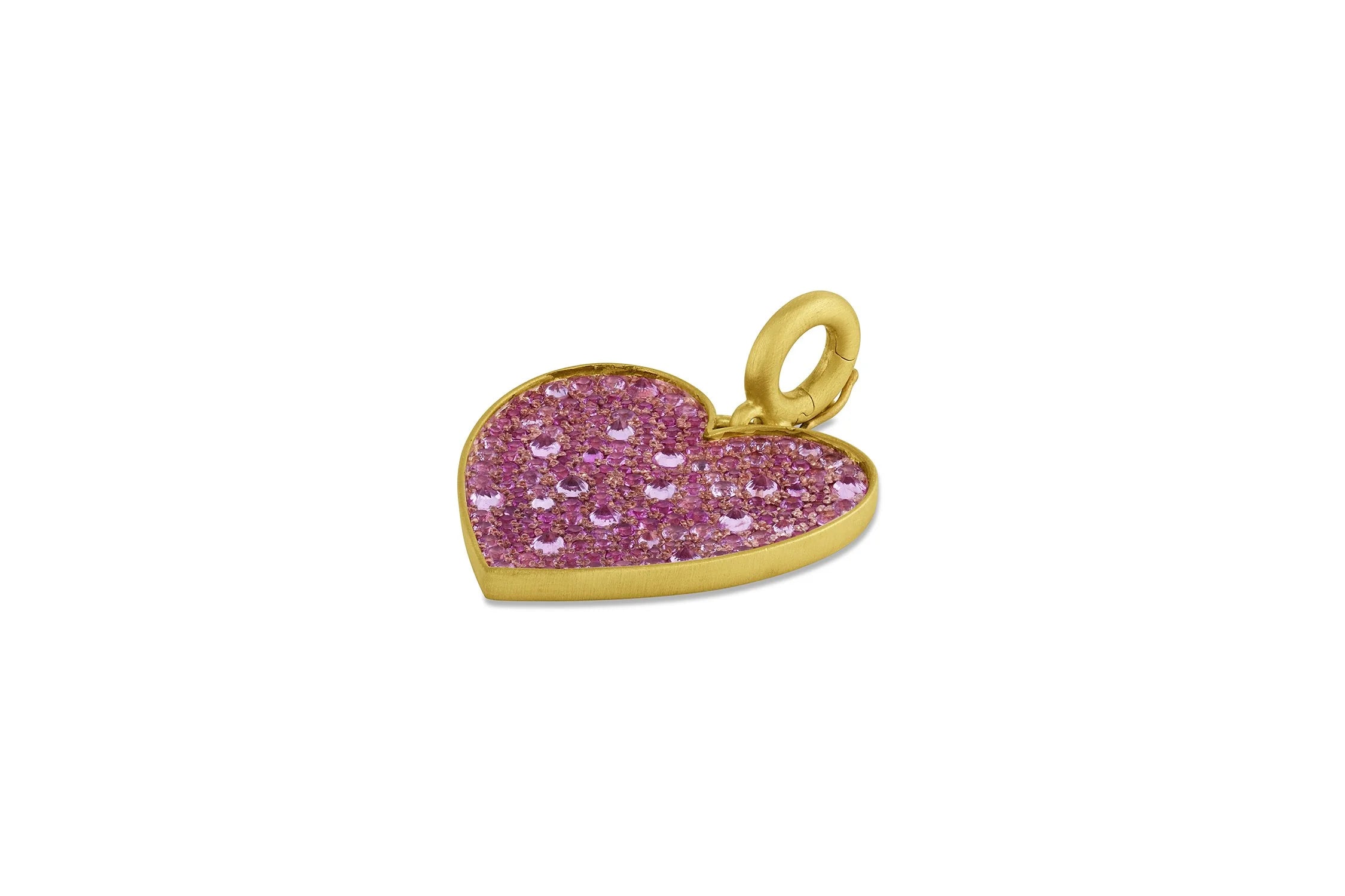 Medium Heart Pendant - Pink Sapphire