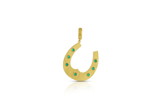 Horseshoe Pendant - Emerald