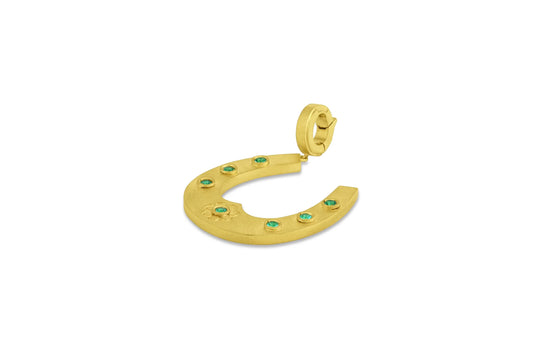 Horseshoe Pendant - Emerald