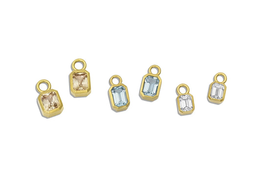 Bar Earring Charms - Yellow Sapphire
