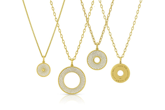 Large Amani Circle Pendant - Diamond