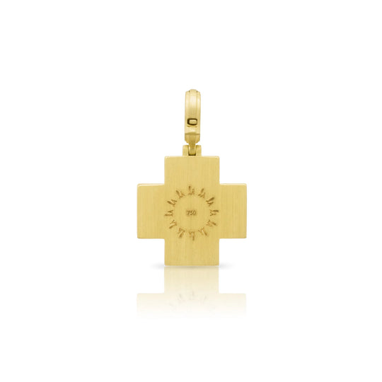 Pavé Cross Pendant - Blue Sapphire