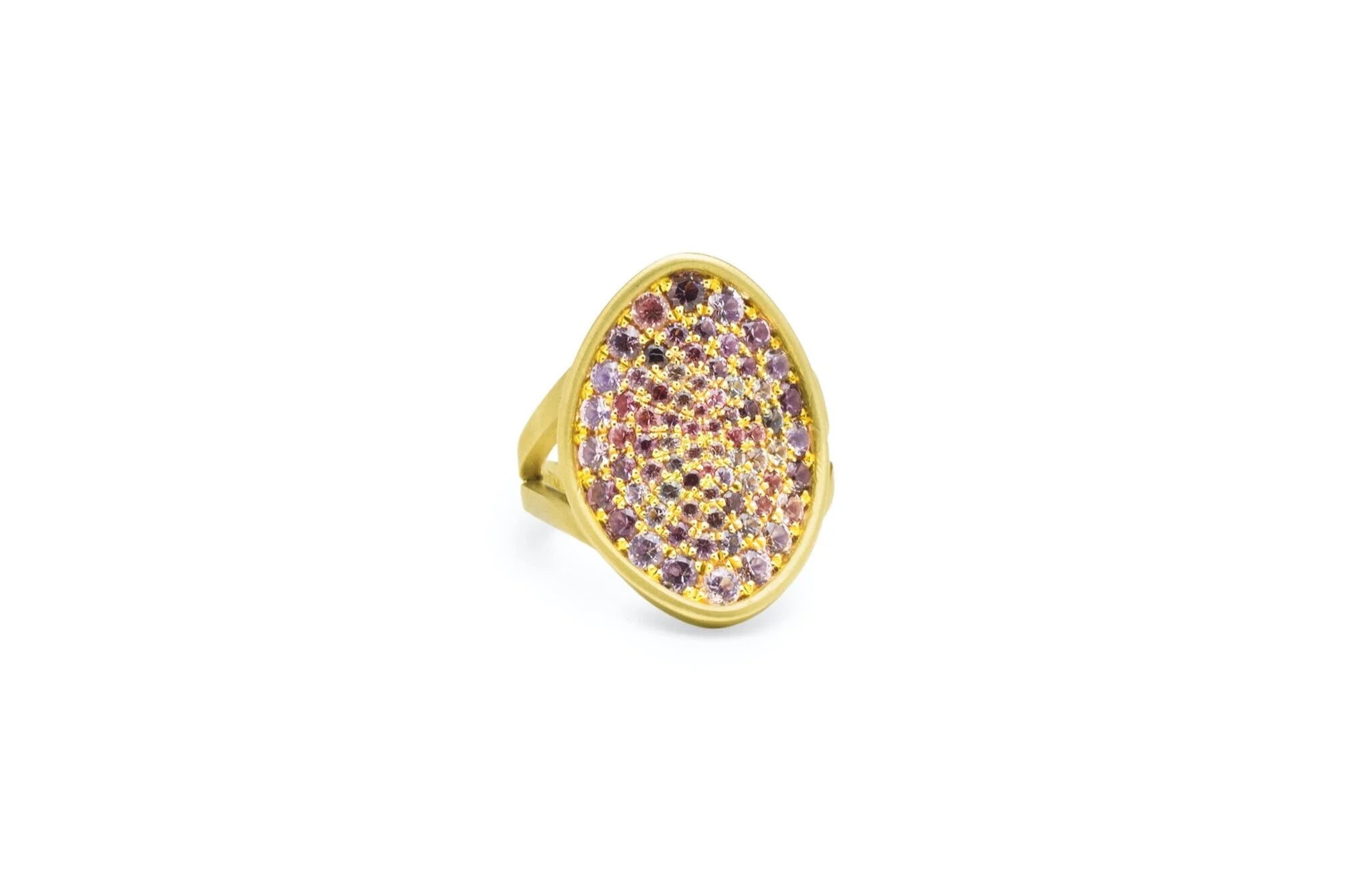 Ulaini Pavé Aubergine Spinel Saddle Ring