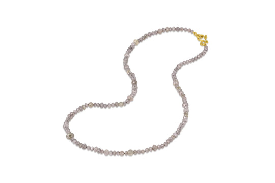 Medium Grey Diamond Beads 16"