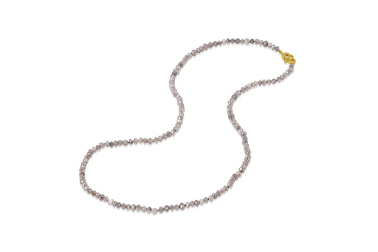 Medium Grey Diamond Beads 18"