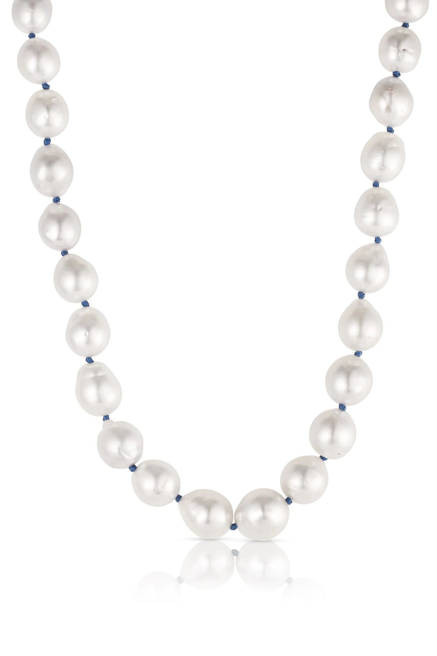 Colorful Knotted White South Seas Pearls