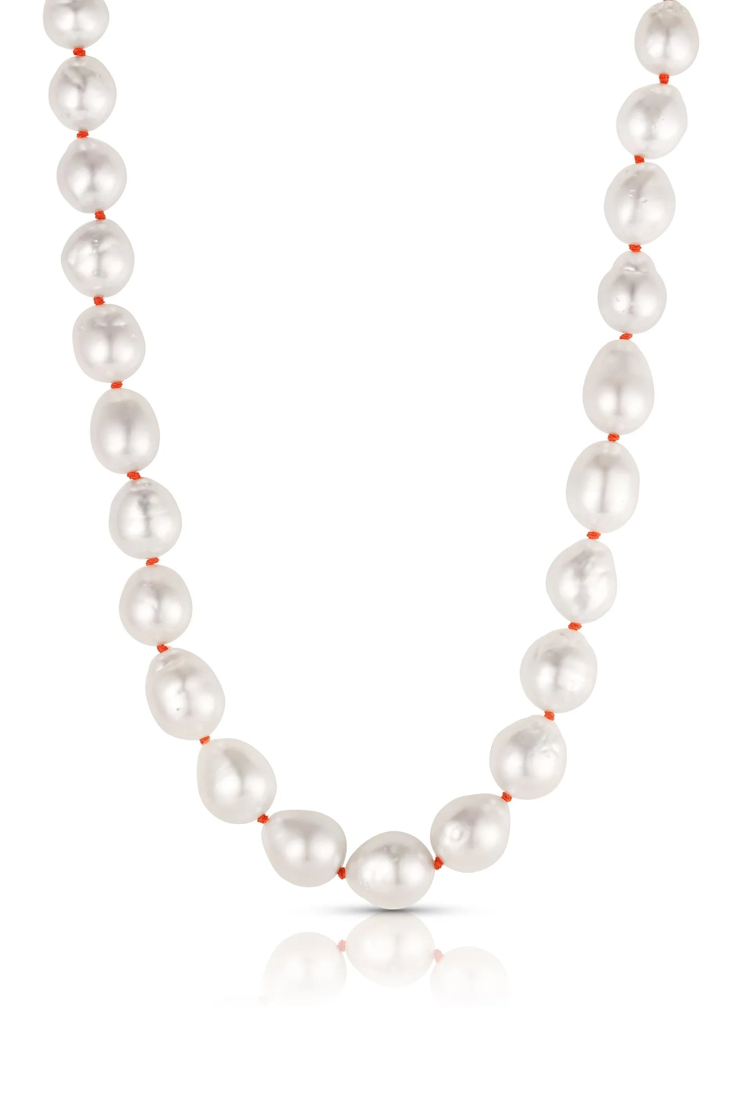 Colorful Knotted White South Seas Pearls