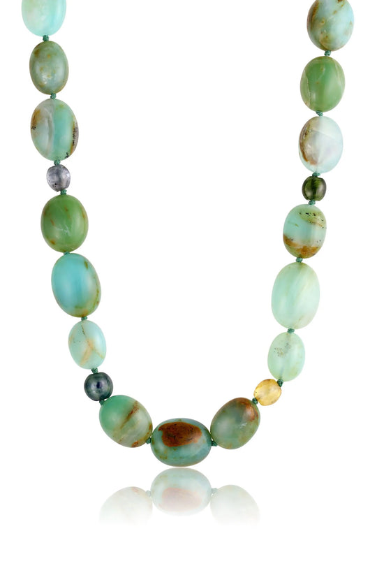 Peruvian Opal & Sapphire Strand
