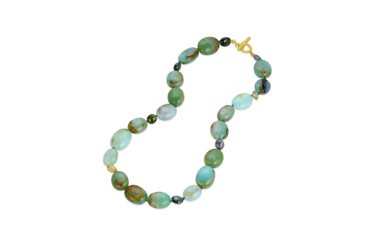 Peruvian Opal & Sapphire Strand