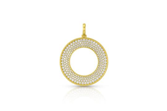 Large Amani Circle Pendant - Diamond