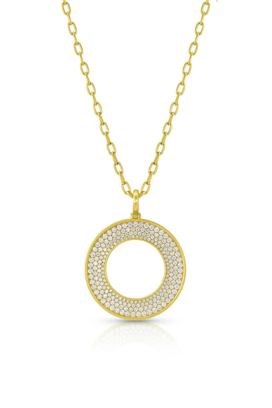 Large Amani Circle Pendant - Diamond