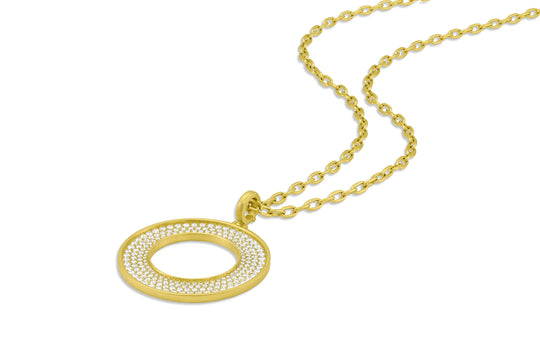 Large Amani Circle Pendant - Diamond