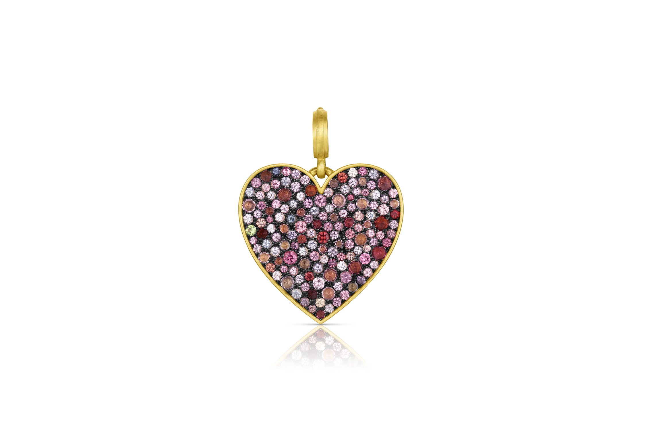 Medium Heart Pendant - Aubergine Spinel