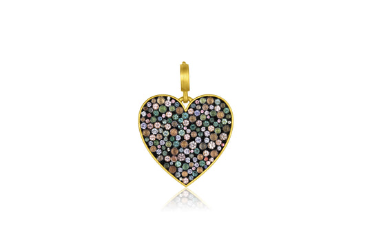 Medium Heart Pendant - Tourmaline, Spinel & Garnet Mix