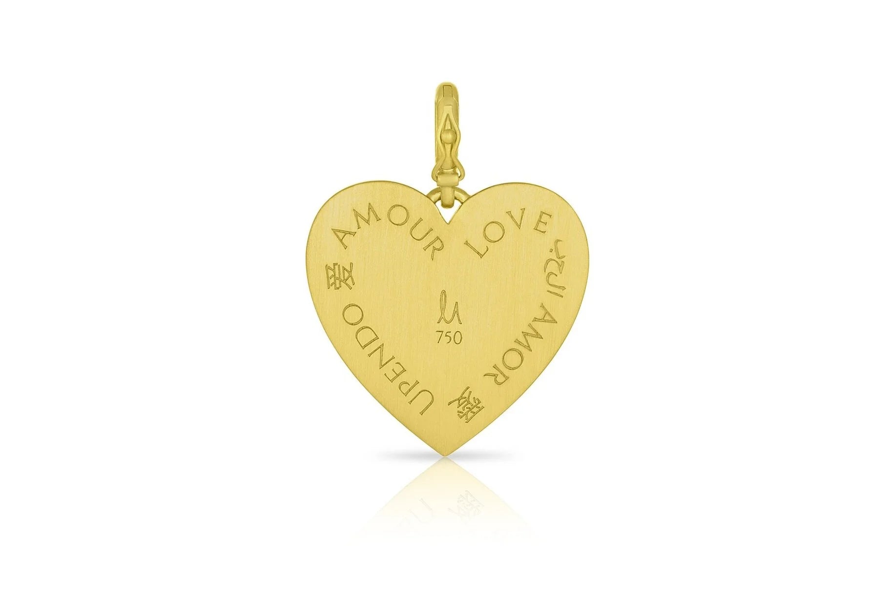 Medium Heart Pendant - Aubergine Spinel