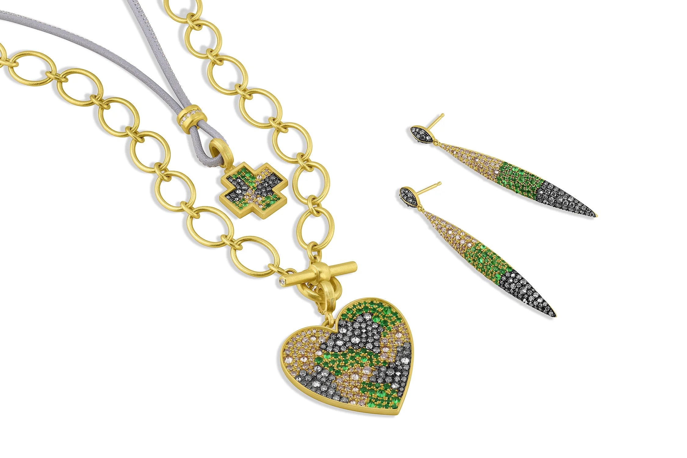 Pavé Cross Pendant - Camo