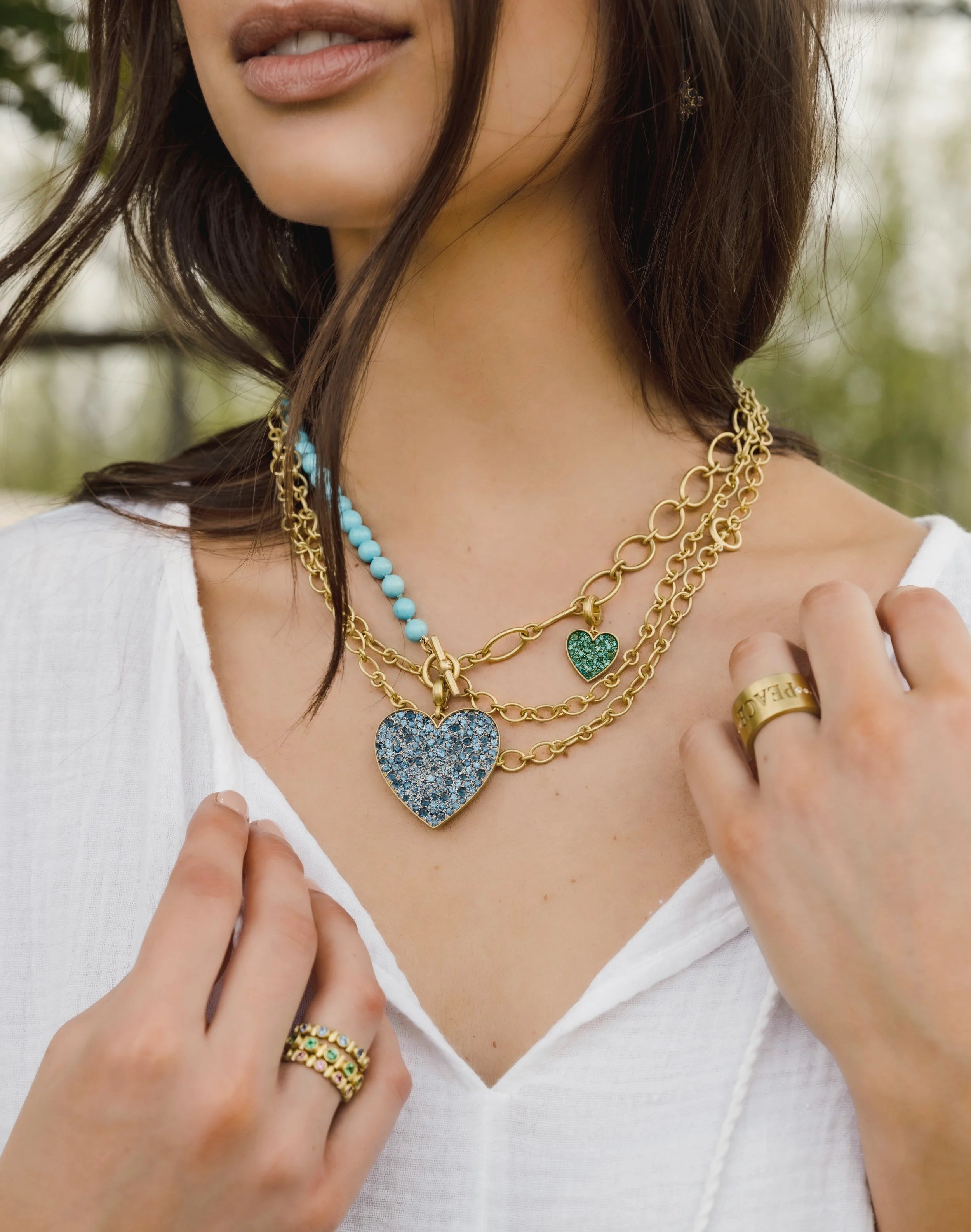 Small Heart Pendant - Emerald