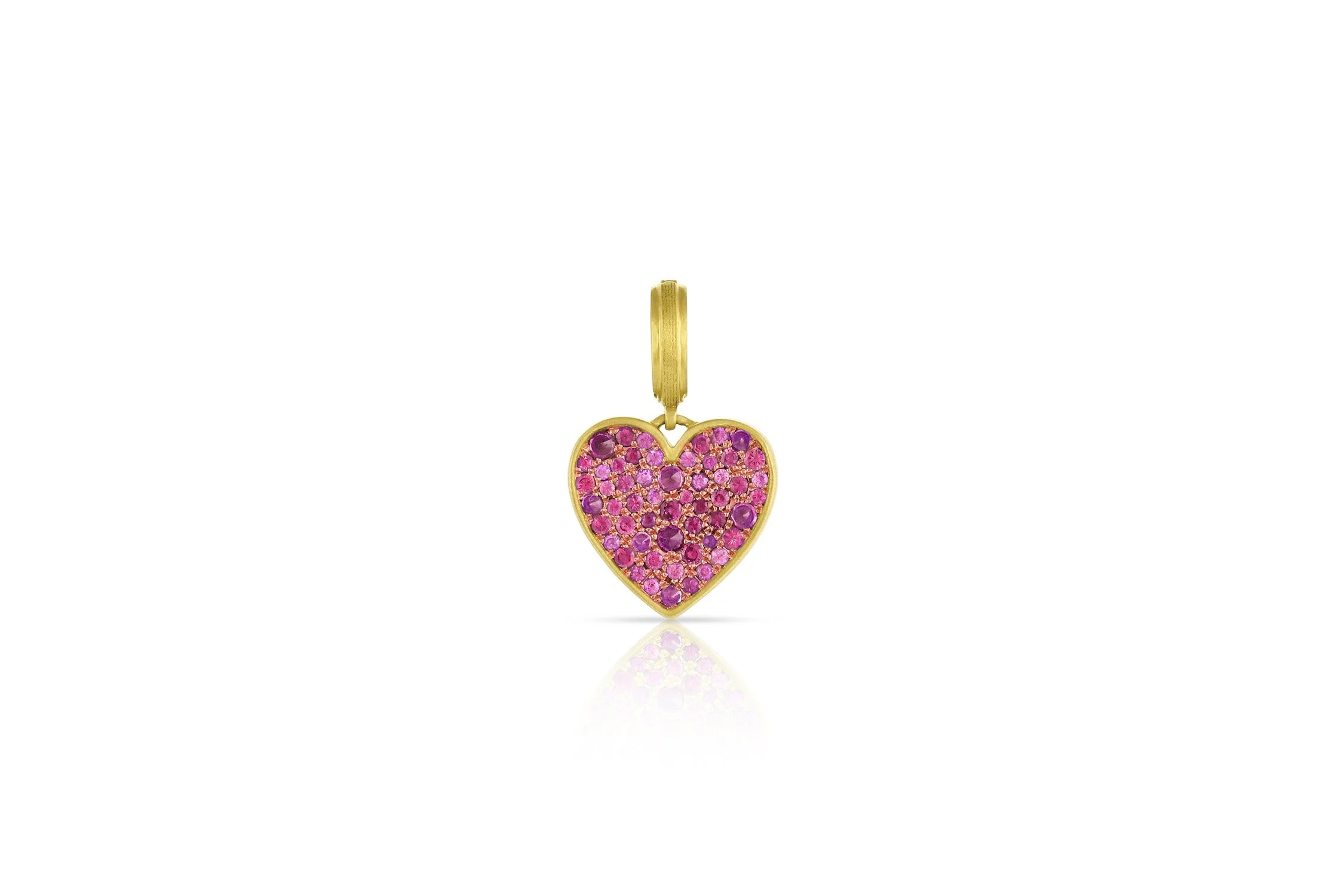 Small Heart Pendant - Pink Sapphire