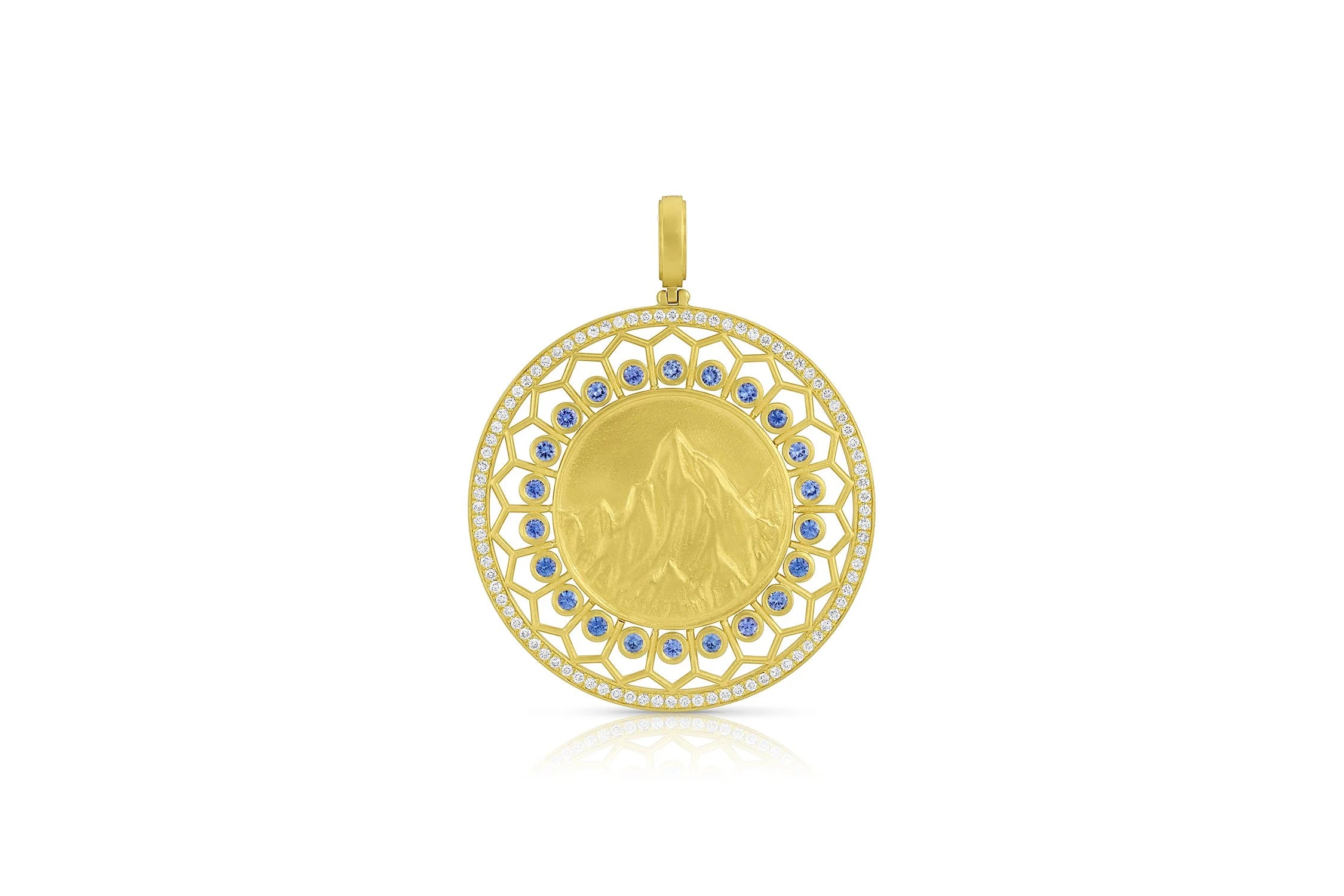Large Mountain Medallion - Diamond/Montana Sapphire