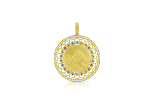 Large Mountain Medallion - Diamond/Montana Sapphire