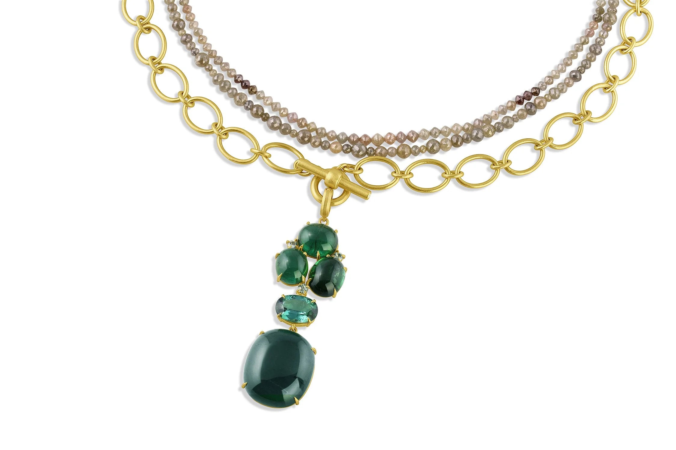 Grey/Green/Brown Diamond Beads