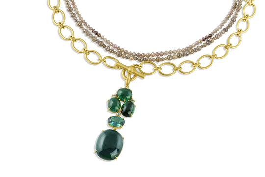 Grey/Green/Brown Diamond Beads