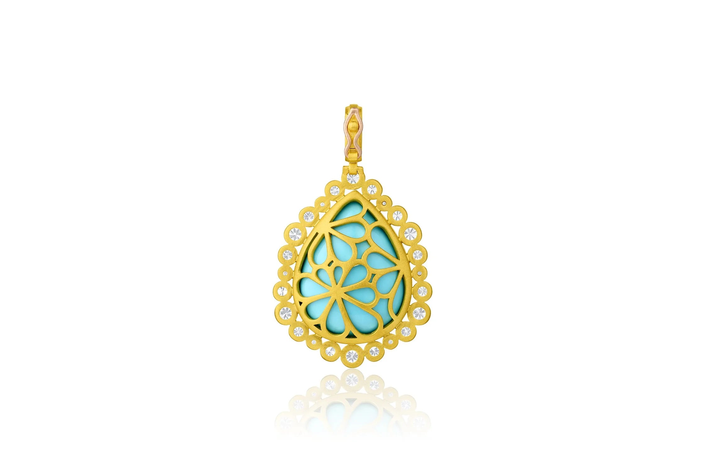 Pear Shape Mermaid Pendant with Diamond Halo