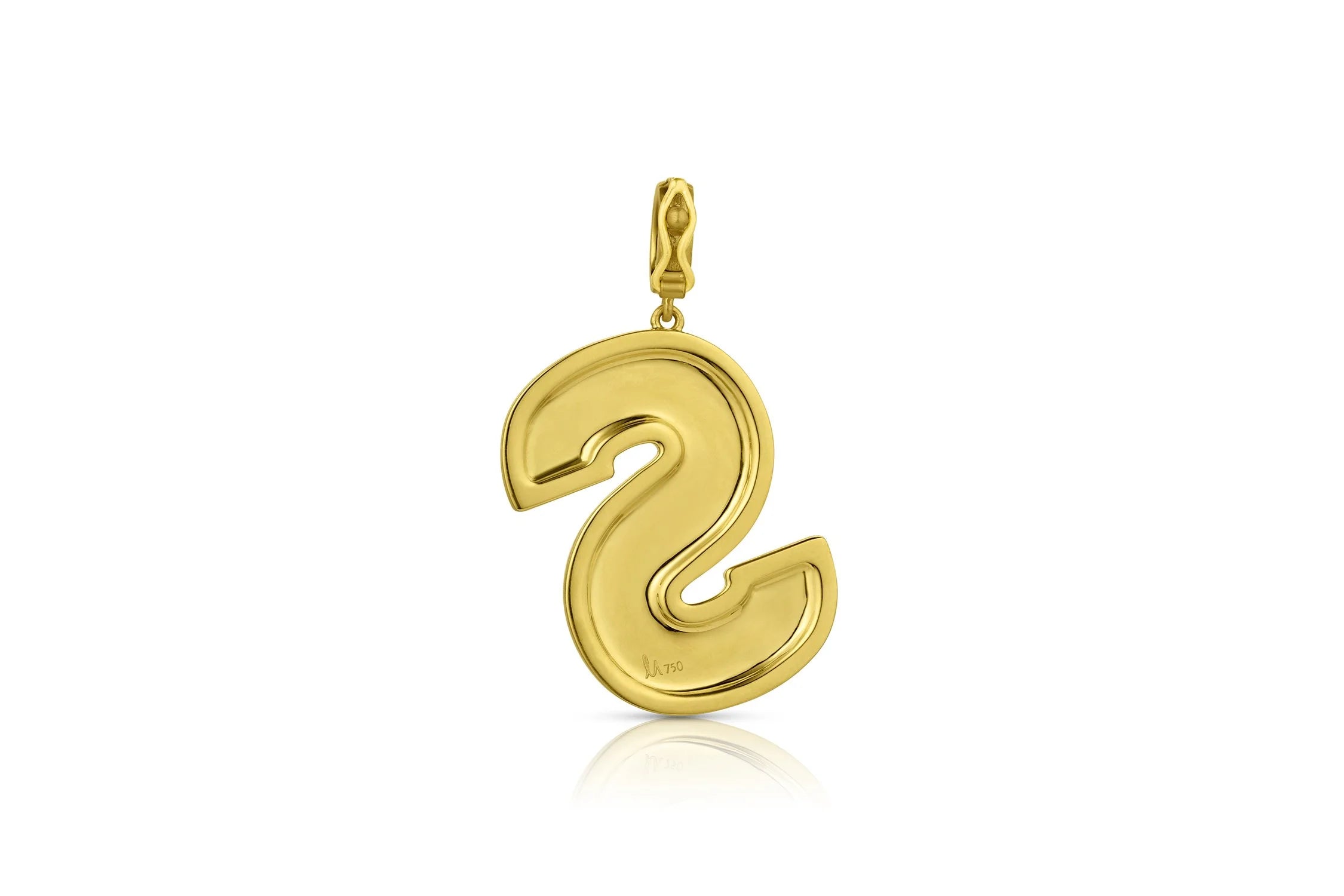 Large Ridged Initial Pendant - S