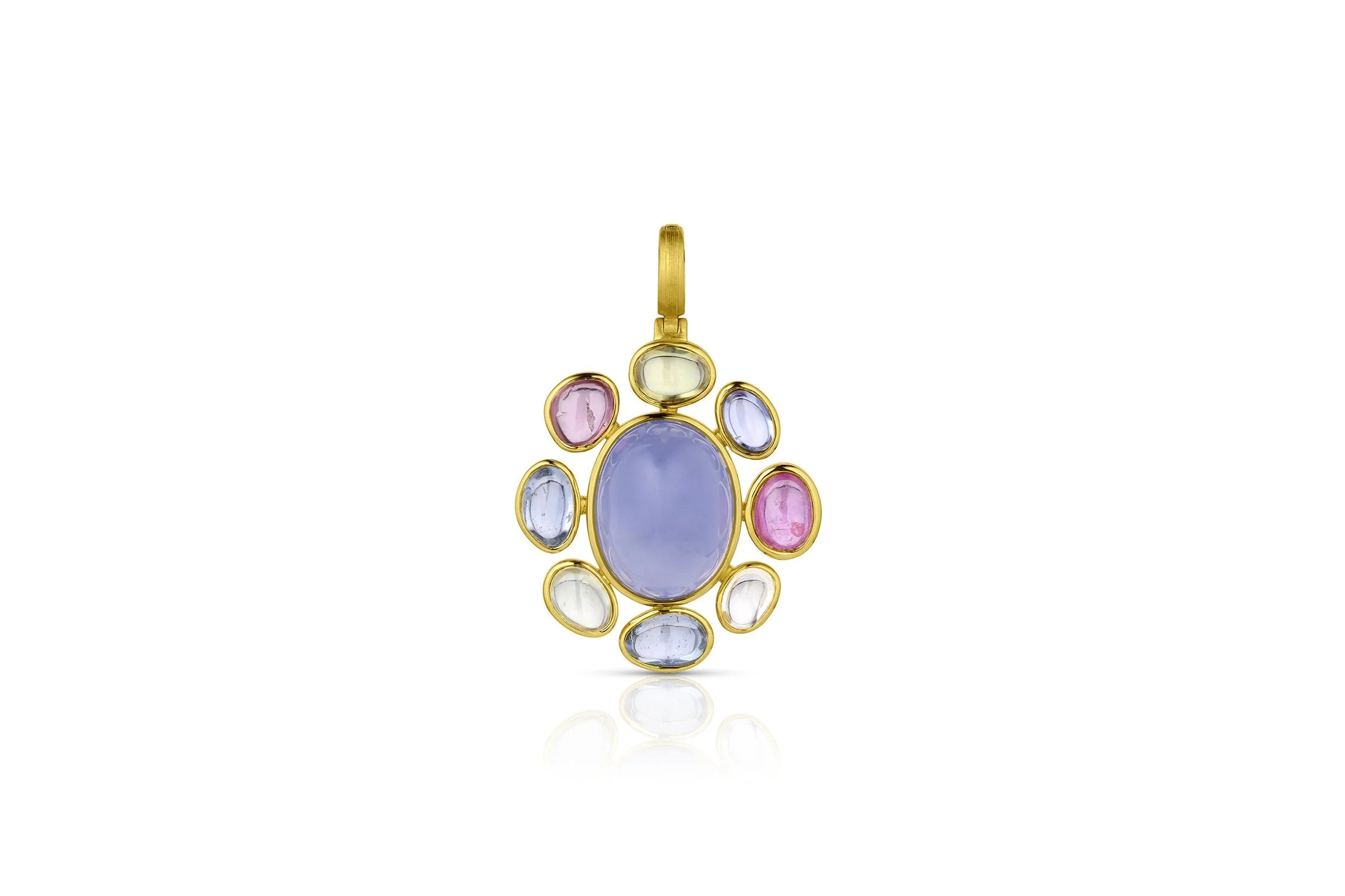 Chalcedony & Sapphire Pendant