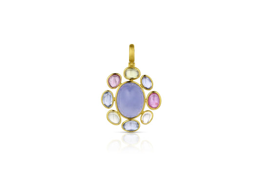 Chalcedony & Sapphire Pendant