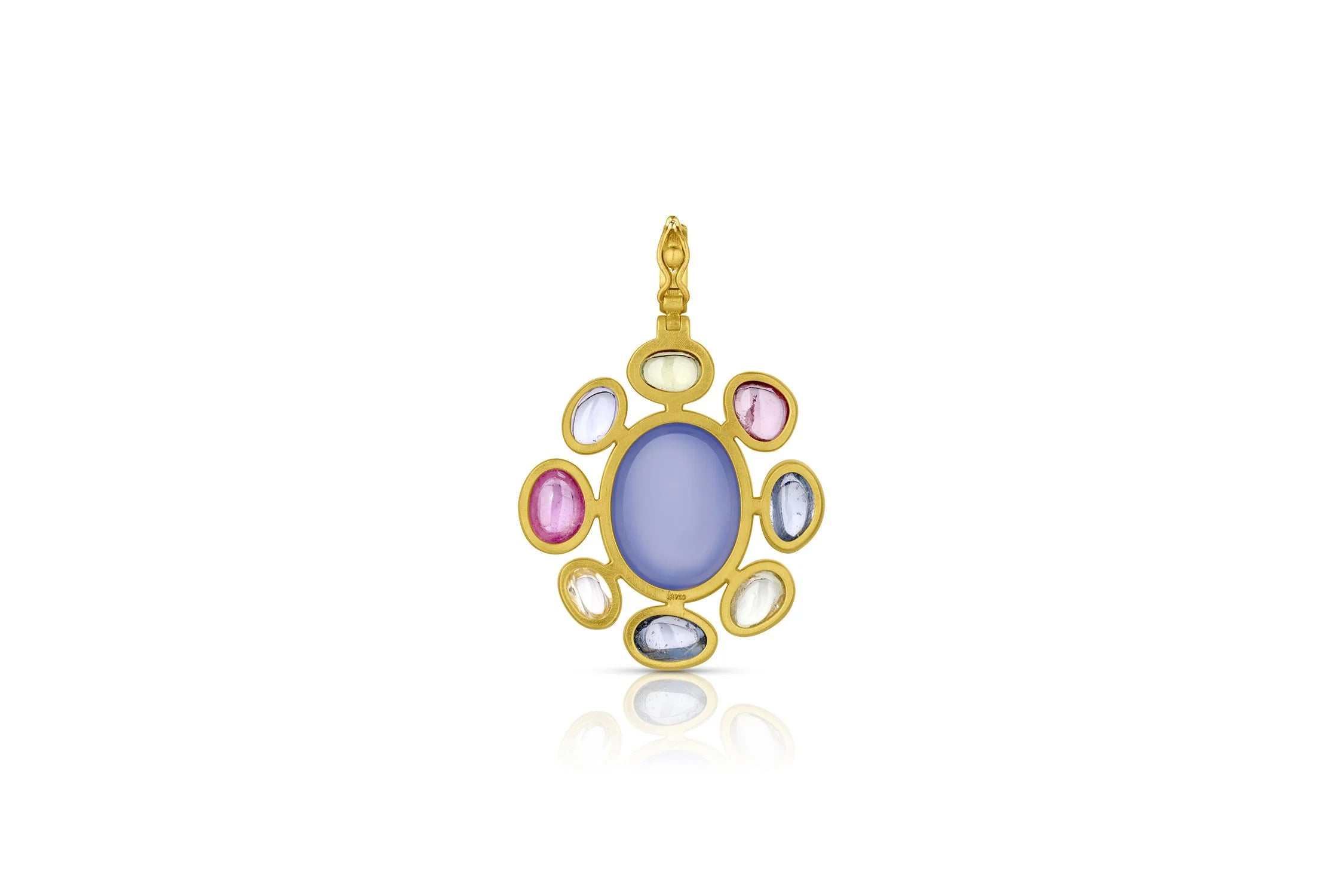 Chalcedony & Sapphire Pendant