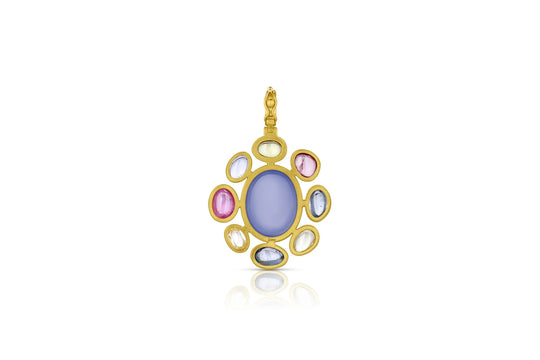 Chalcedony & Sapphire Pendant