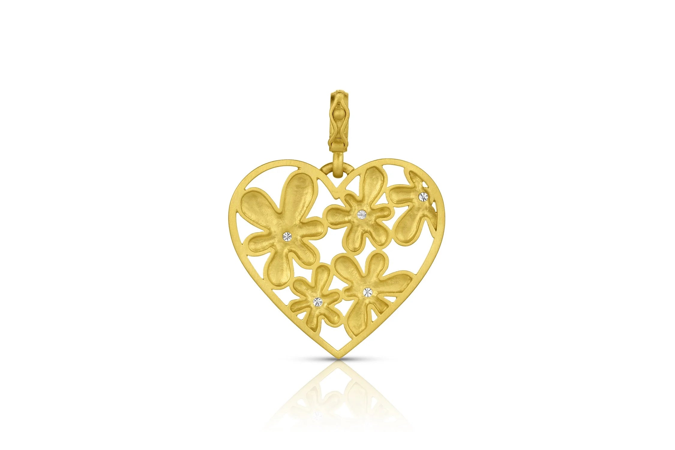 Flora Heart Pendant - Diamond