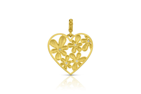 Flora Heart Pendant - Diamond