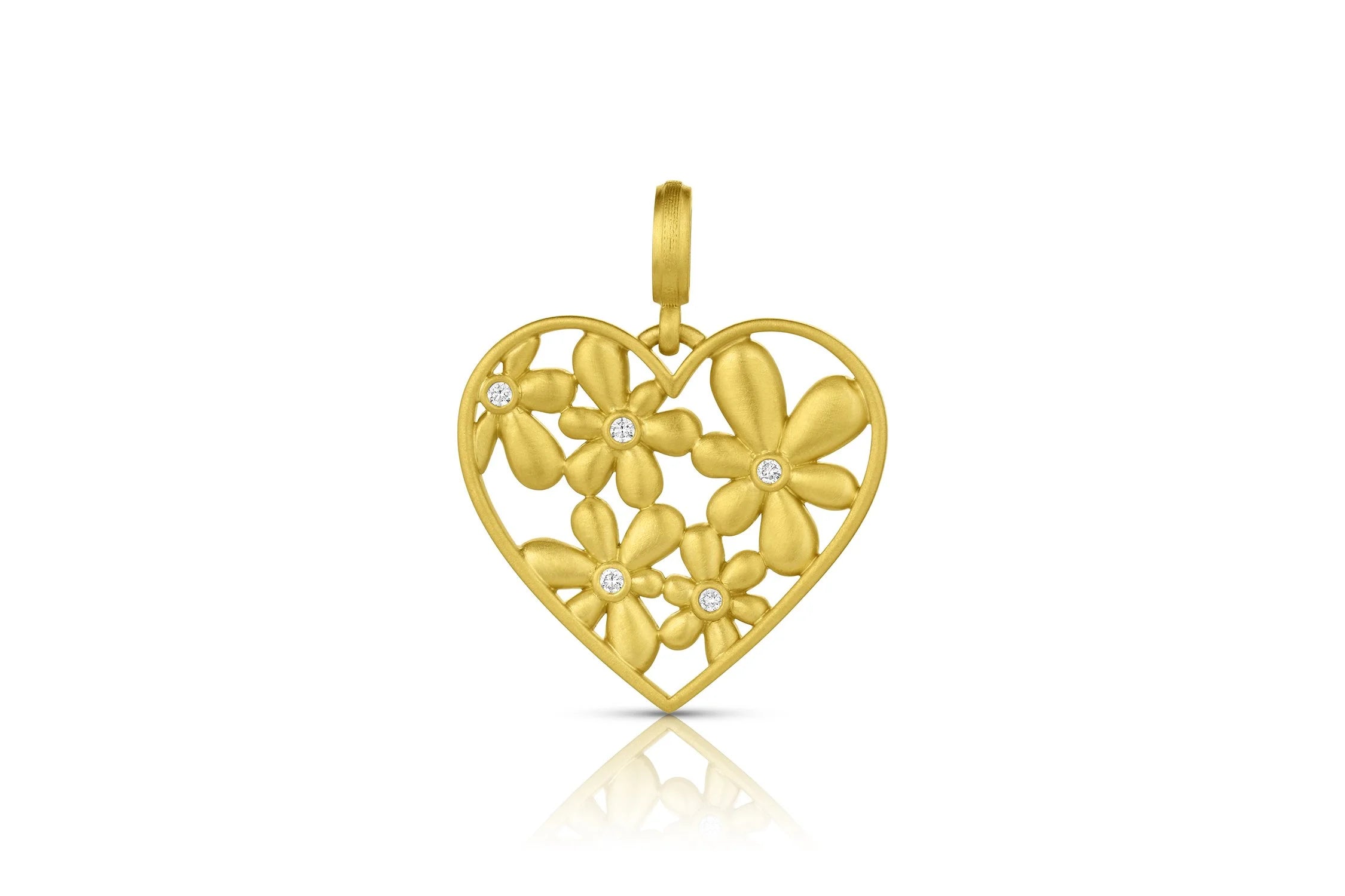 Flora Heart Pendant - Diamond