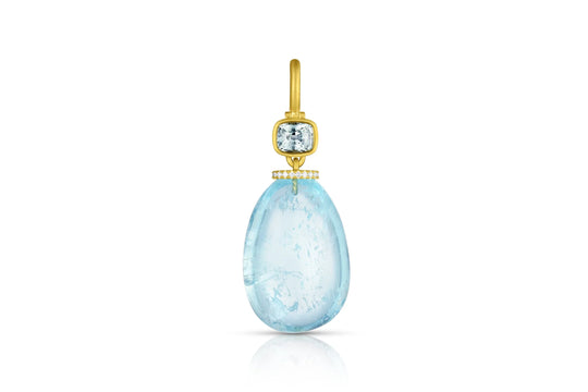Large Aquamarine & Sapphire Pendant