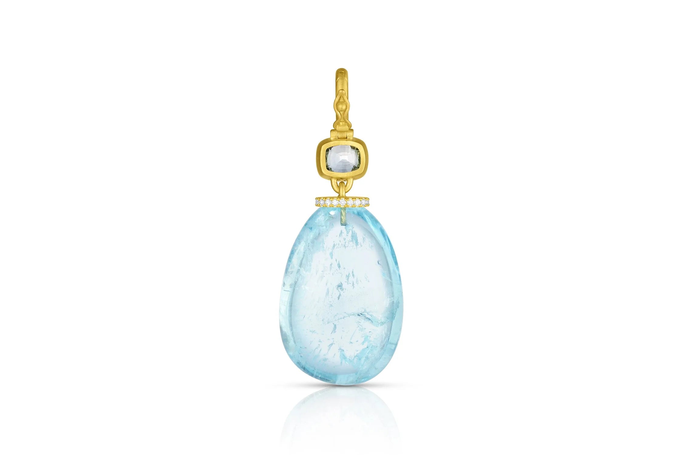 Large Aquamarine & Sapphire Pendant