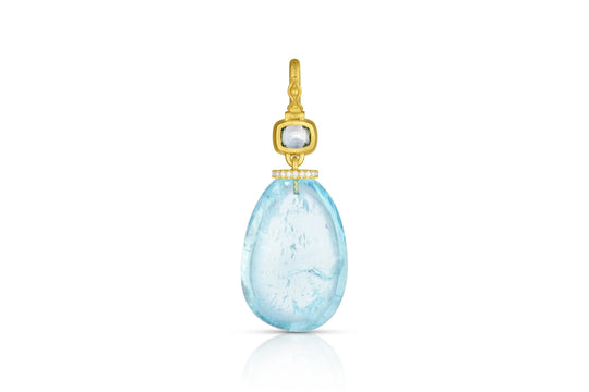 Large Aquamarine & Sapphire Pendant