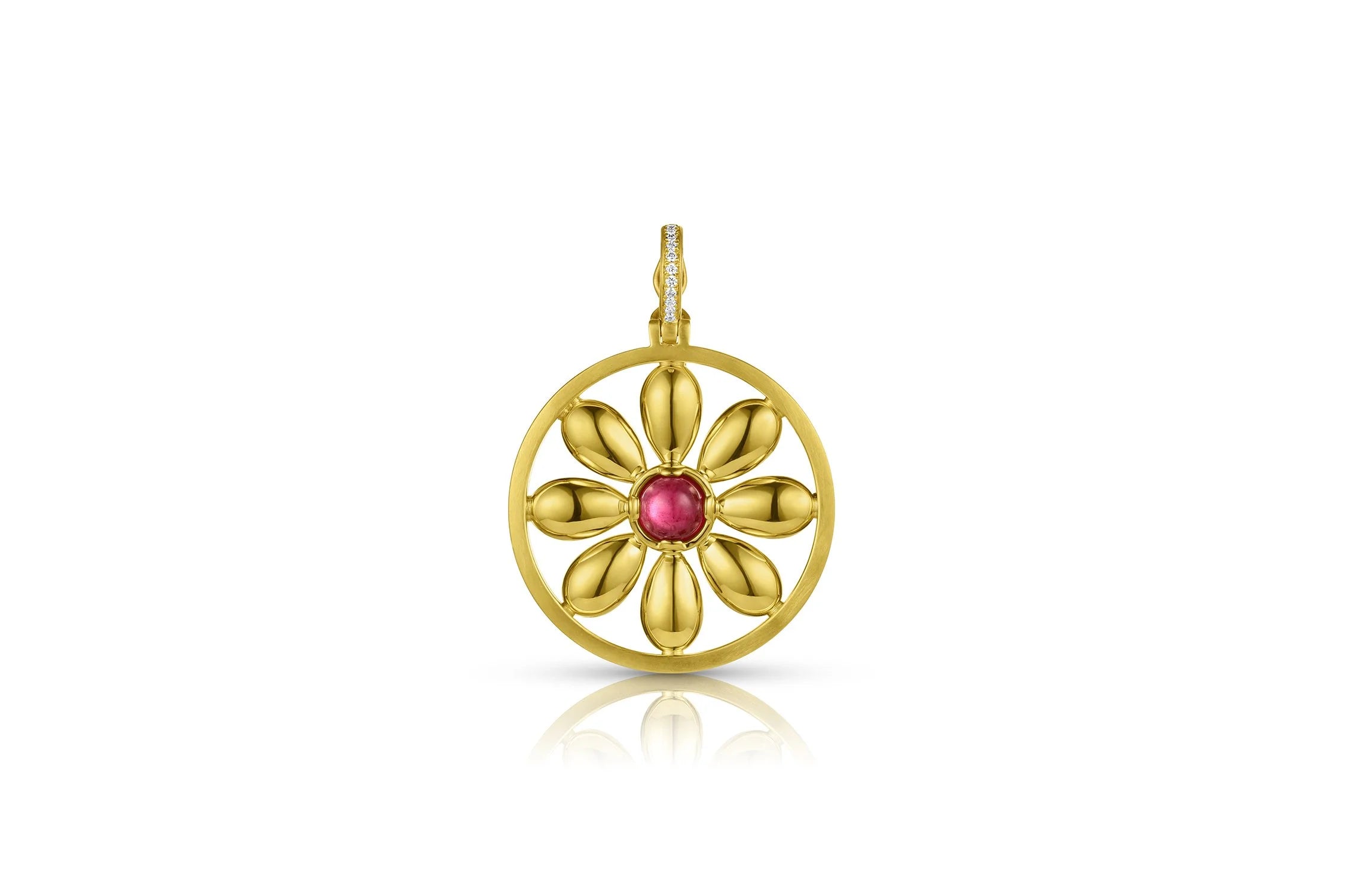 Flora Pendant - Deep Pink Tourmaline