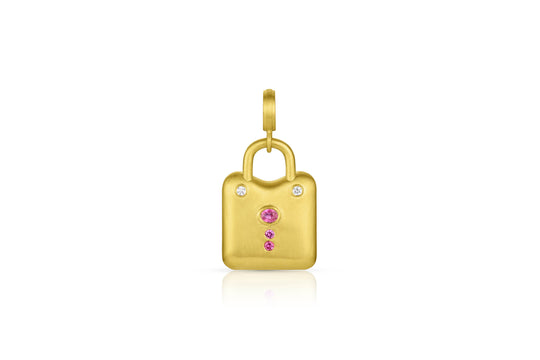 Lock Pendant - Ruby