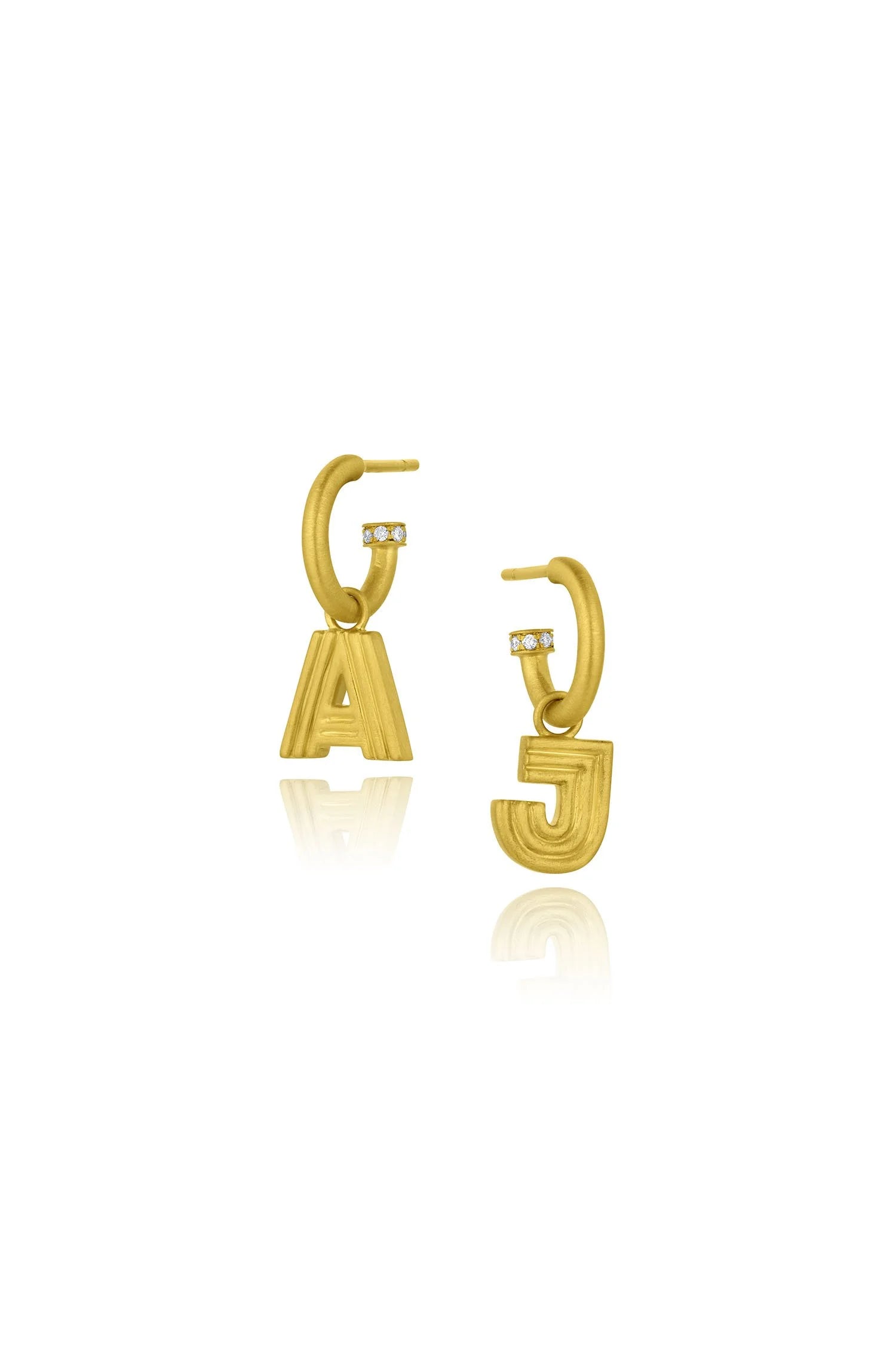 Ridged Initial Earring Charms