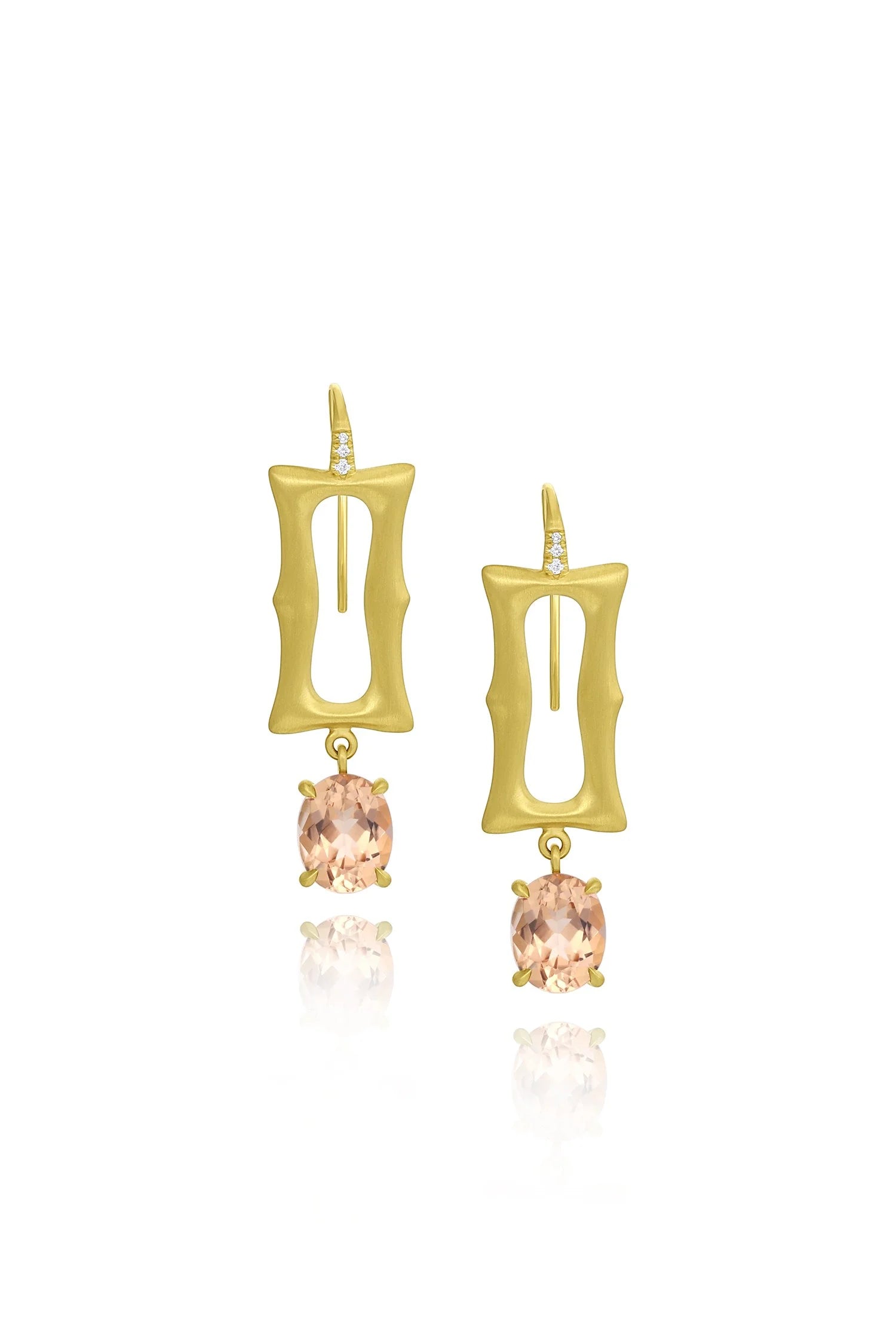 Long Frame Earrings - Champagne Tourmaline