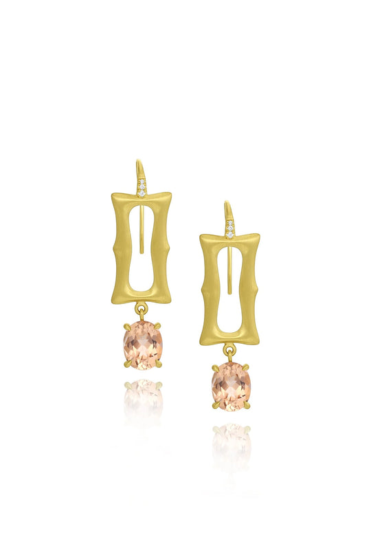 Long Frame Earrings - Champagne Tourmaline
