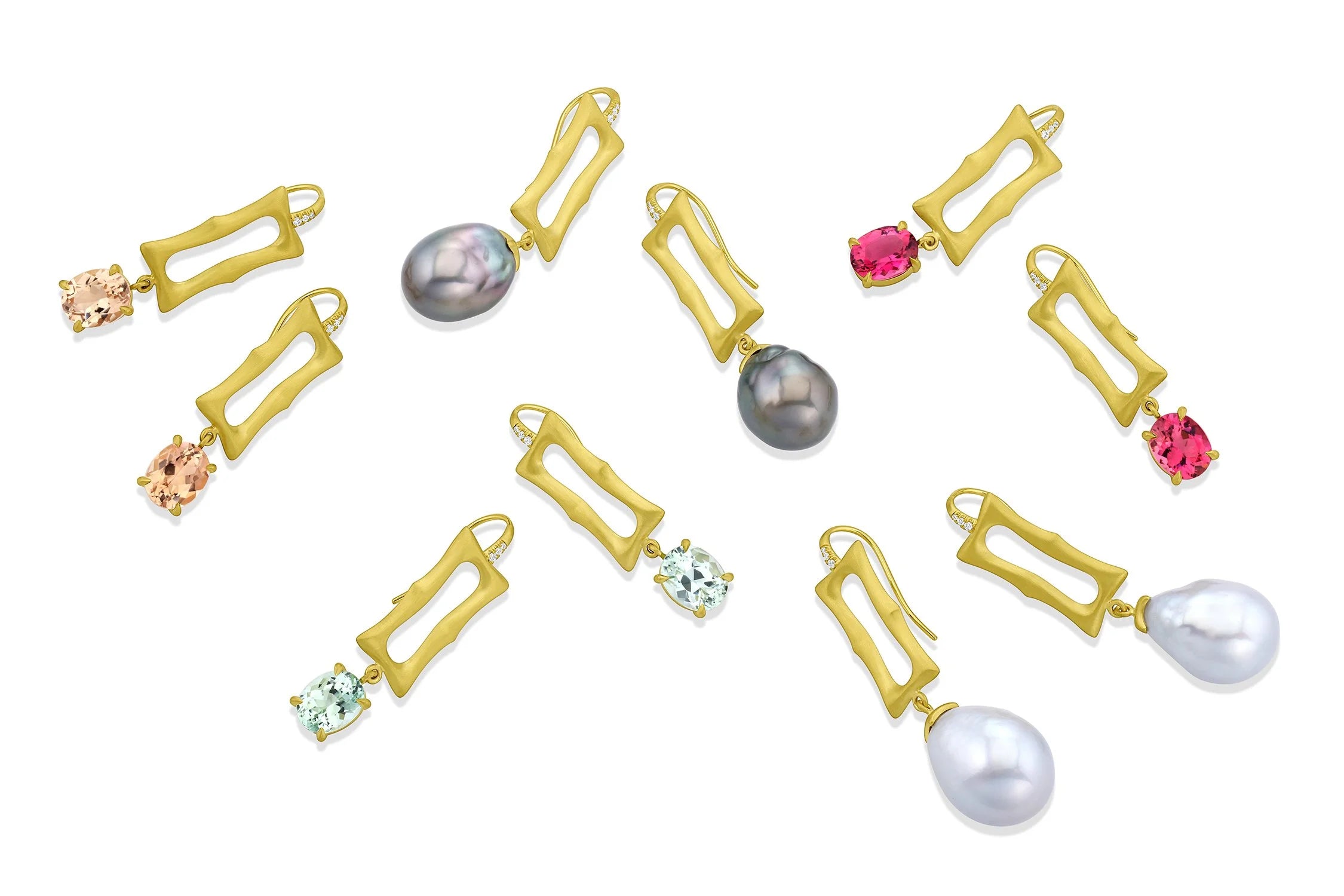 Long Frame Earrings - Aquamarine