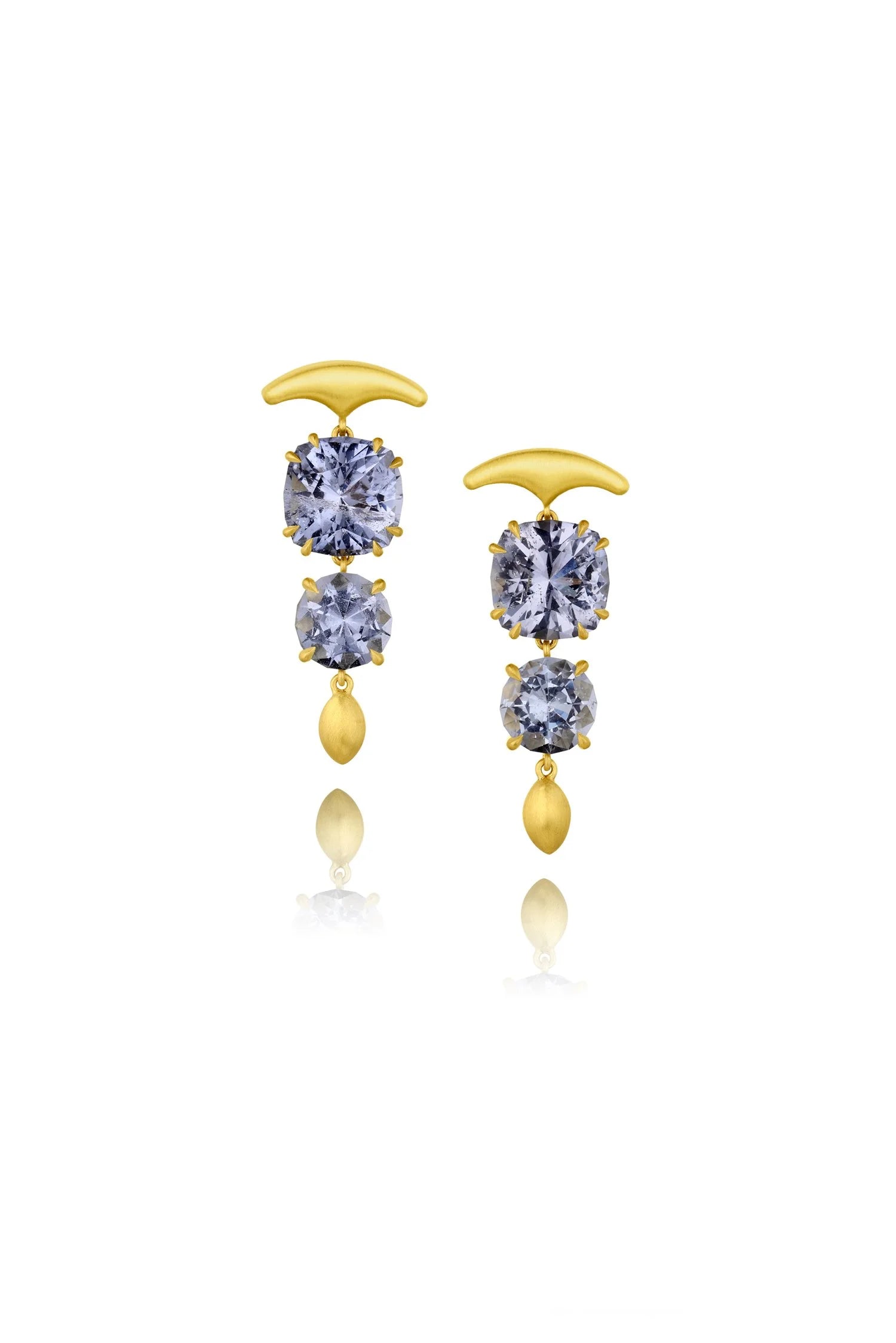 Gemmy Wave Earrings - Blue Beryl